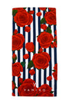 Roses & Stripes Beach Towel